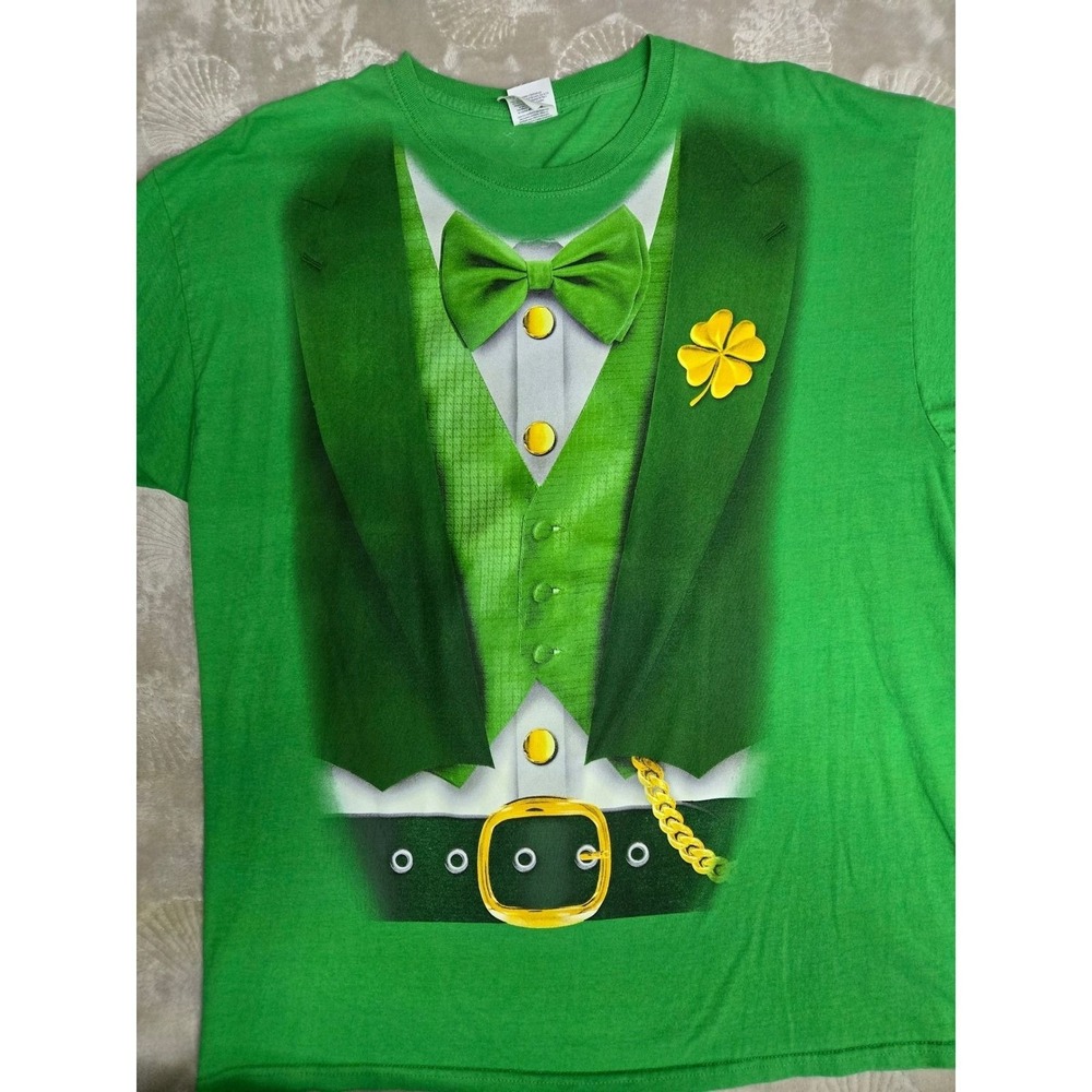 Fruit of the Loom St Patricks Day Tuxedo T-Shirt Green XL Leprechaun Costume Tee